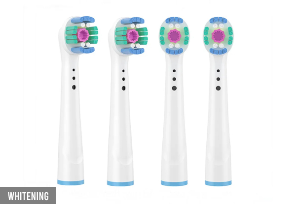 Four-Piece Replacement Brush Heads Compatible with Oral-B Compatible with Electric Toothbrush Heads - Four Options Available