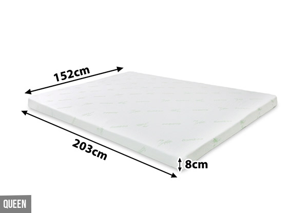 Memory Foam Dual 8cm Topper - Two Sizes Available