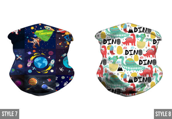 Kids Full-Coverage Bandana Face Mask - 12 Styles Available & Option for Two