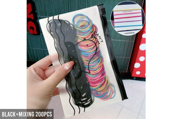 200 Colourful Basic Elastic Hair Bands - Four Options Available