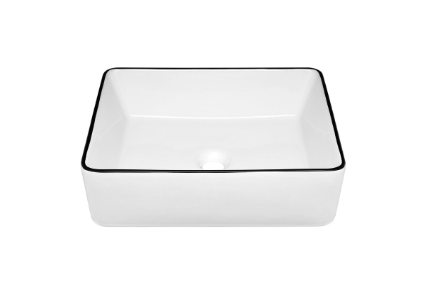 Ceramic Rectangular Bathroom Sink Basin - Two Colours Available