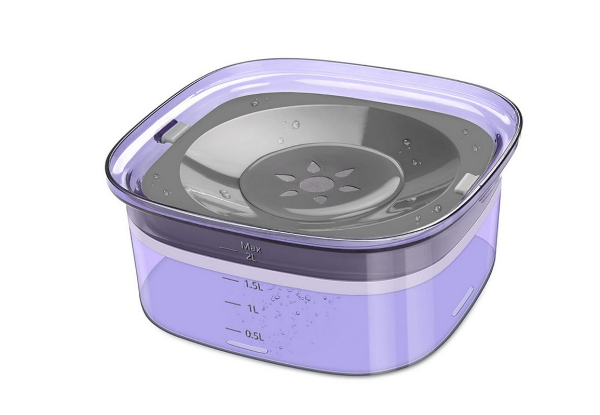Dog No-Spill 2L Water Bowl - Available in Five Colours & Option for Two