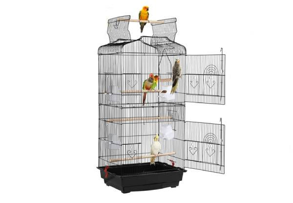 Open Top 41in Metal Bird Cage - Three Colours Available