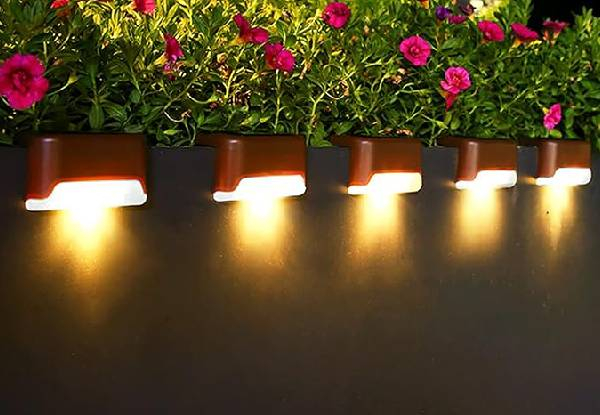 Four-Piece Outdoor Solar LED Deck Lights - Two Options Available