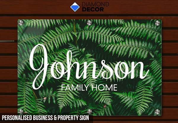 Personalised Business & Property Sign - Four Sizes & Option for Personalised Metal/Acrylic Address Plaque House Sign Available