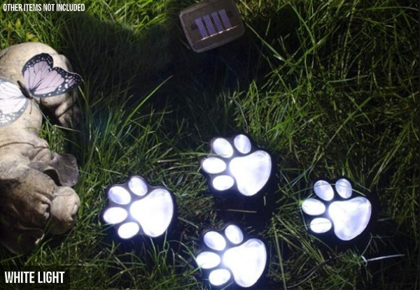 Paw Print Solar-Powered Path Lights - Two Colours Available