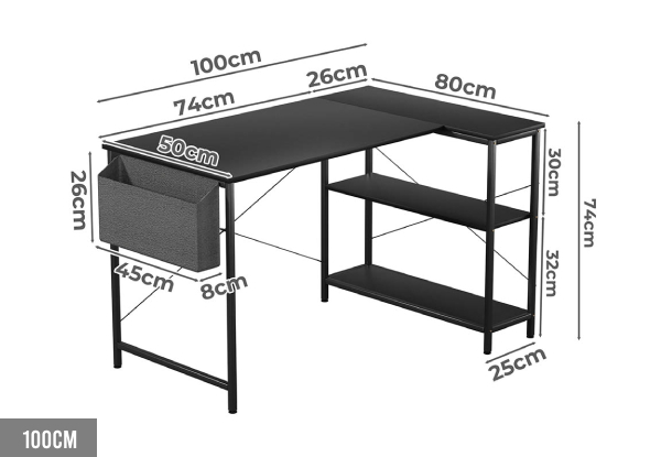 Levede L-Shaped Computer Desk Table - Available in Two Colours & Two Sizes