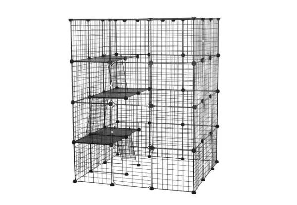 Four-Tier DIY Metal Cat Enclosure Cage