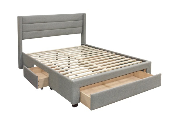 Coronado-A Fabric Bed with Drawers - Three Options Available