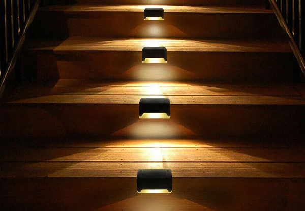 Eight-Pack Solar LED Stairway Lights - Two Colours Available