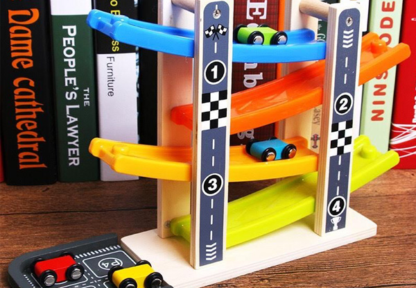 Wooden Four-Tier Car Slide Toy