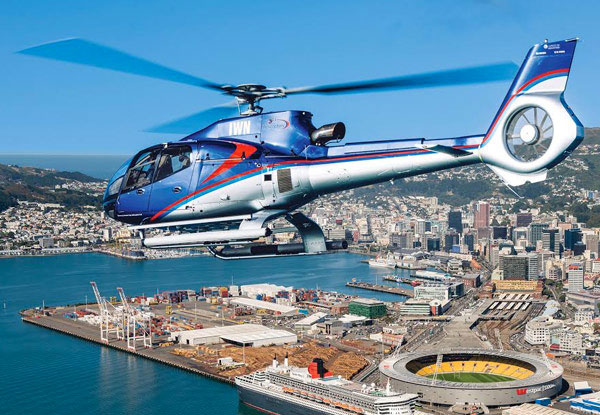 Scenic Helicopter Flight Package for Two incl. Any Brunch Meal & Glass of Champagne at Dockside & Wellington Helicopter's Scenic Flight around Wellington - Valid Weekends with Options for up to Six People