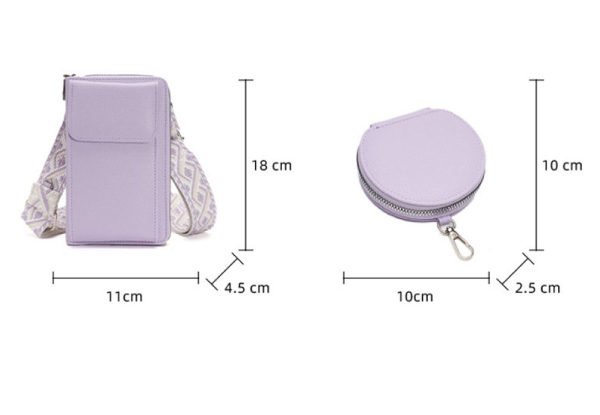 Leather Phone Crossbody Bag with Coin Pouch - Six Colours & Two-Pack Available