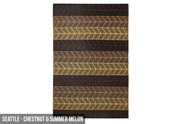 From $59.90 for Stunning Indoor/Outdoor Rugs Made from Recycled Material