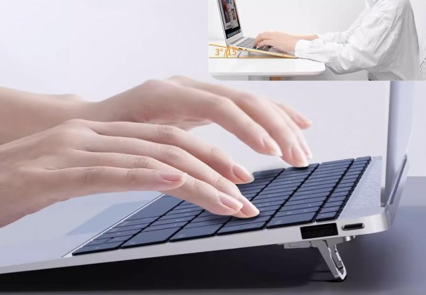 Two-Piece Zinc Alloy Mini Foldable Laptop Stand