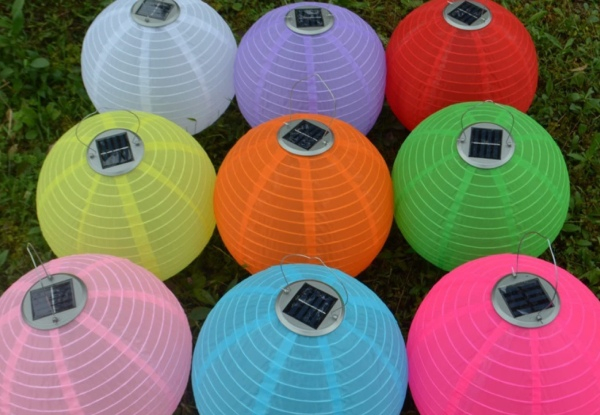 Six-Pack LED Solar Cloth Asian Lantern Light