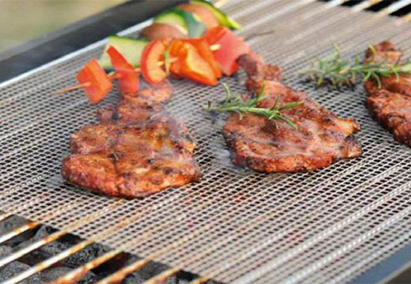 Three-Pack Reusable BBQ Grill Mesh Mats - Two Colours Available