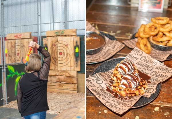 One-Hour Sweet Axe Throwing Experience & Waffles or Shared Plate at Panhead Brewtown - Options for Two, Four or Six People
