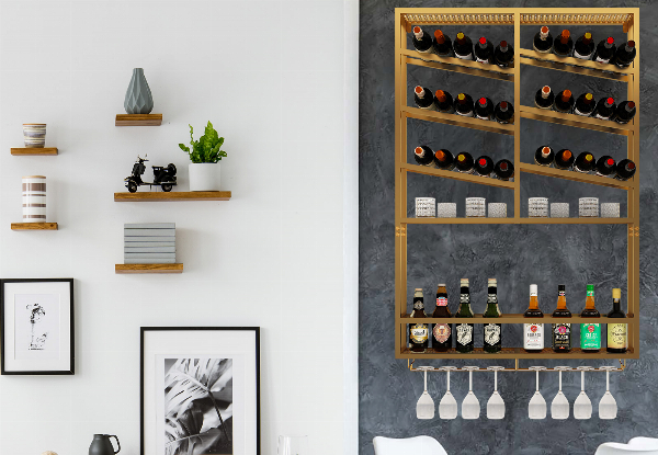 Multifunctional Wall Mounted Metal Wine Rack