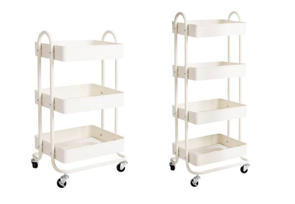 Levede Three-Tier Kitchen Trolley Cart - Available in Four Colours & Option for Four-Tier