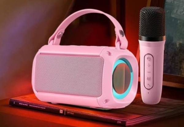 Kid's Mini Karaoke Machine with Two-Piece Wireless Mic - Three Colours Available