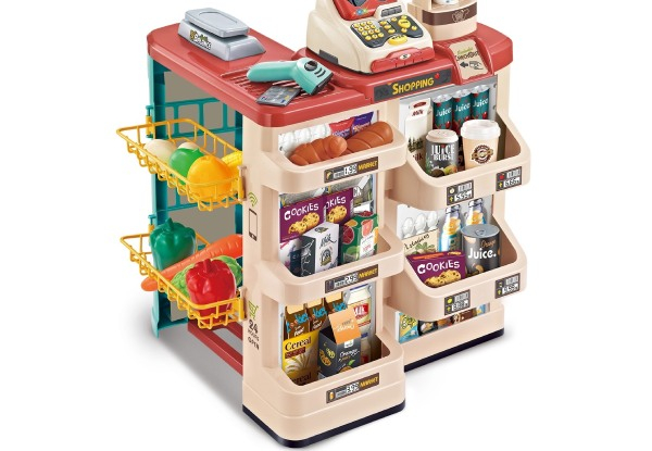 48-Piece Supermarket Stand Toy with Trolley