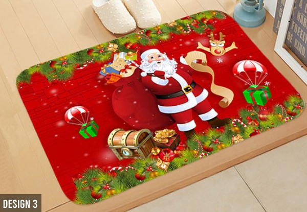 Christmas-Themed Washable Doormat - Eight Designs Available & Option for Two-Pack
