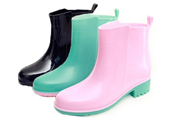 Rubber Ankle Rain Boots - Three Colours & Five Sizes Available with Free Delivery