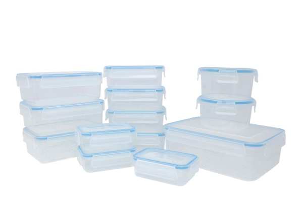 13-Piece Microwave & Dishwasher Safe Clip Lock Food Container Set - Option for Two Sets