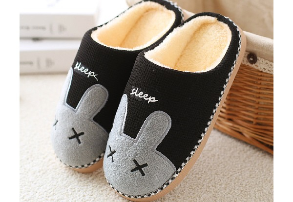 Non-Slip Winter Rabbit Home Slippers - Five Colours & Five Sizes Available