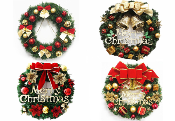 Christmas Wreath Home Decoration - Four Styles Available & Option for Two with Free Delivery