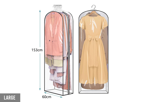 Clear Hanging Garment Bag - Available in Three Sizes