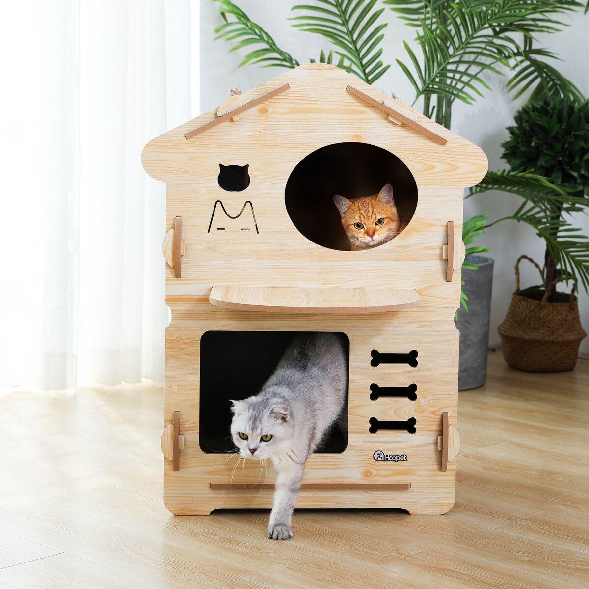 Multi-Storey Wooden Cat House
