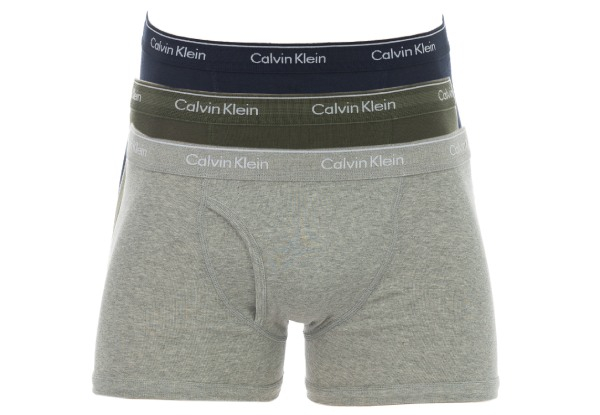 Three-Pack Calvin Klein Men's Cotton Classics Trunk Underwear - Four Sizes & Three Set of Colours Available