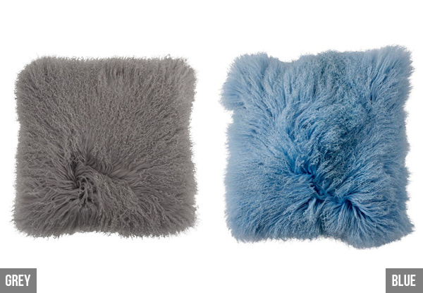 Genuine Premium Mongolian Sheep Wool Filled Cushion - Two Sizes & 12 Colours Available