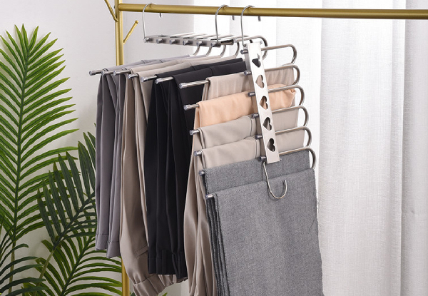 Buy Trouser Hanger Space Saver5 in 1 Antislip Rotate Solid Wood Metal Trouser  Hangers Space Saving Clothes Closet Pant Hangers for Jeans Towels f Ties  Storage Online at desertcartINDIA