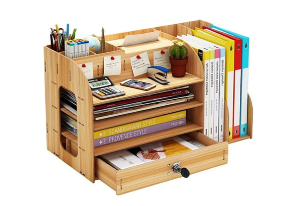 Wooden Desk Organiser