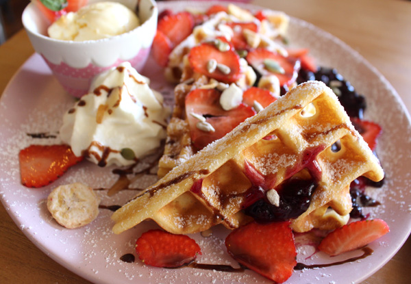 Two Gourmet Belgium Waffles for Two People