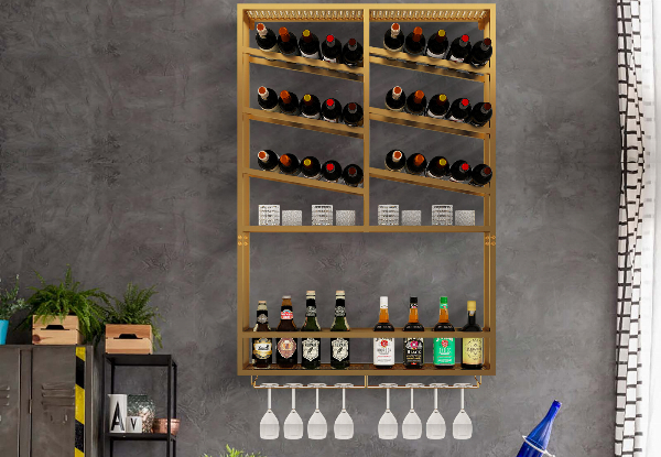 Multifunctional Wall Mounted Metal Wine Rack