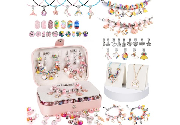 Kid's DIY Beaded Bracelet Making Kit with Jewelry Box - Two Colours Available