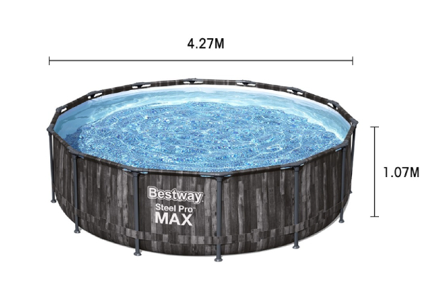 Bestway 4.27m Steel Pro Max Above Ground Pool Kit with Filter Pump & Cover