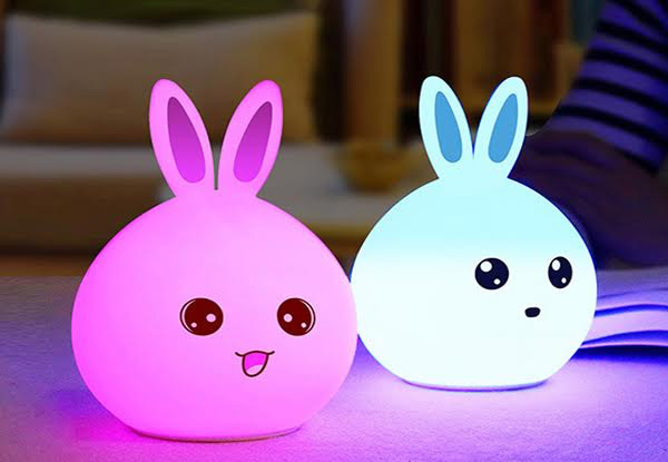 Rabbit Night Light Grabone Nz Rechargeable Colourful Rabbit Night Light With Remote Two Colours Available
