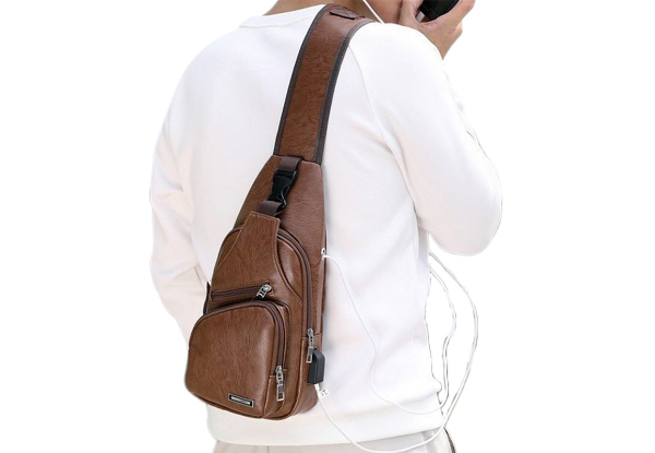 Mens PU Leather Sling Bag - Available in Three Colours