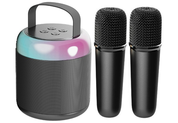 Portable Bluetooth Speaker with Two Wireless Microphone Set - Two Colours Available