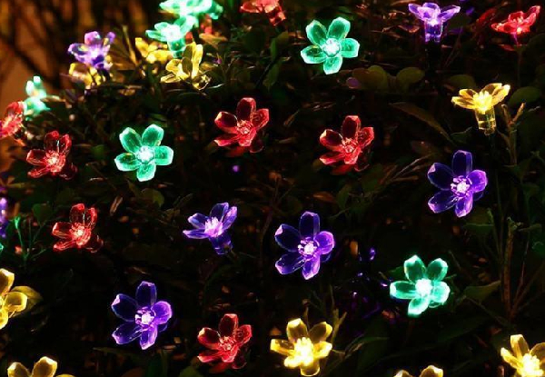 7m 50-LED Blossom Flower Solar String Lights - Two Colours Available
