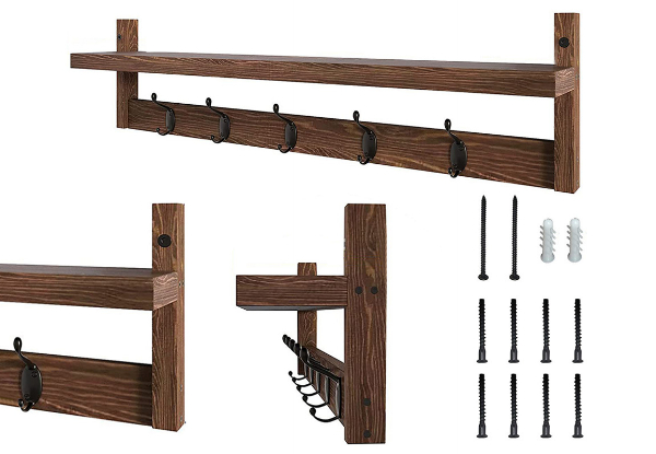 Clothes Wooden Hanging Hook Rack