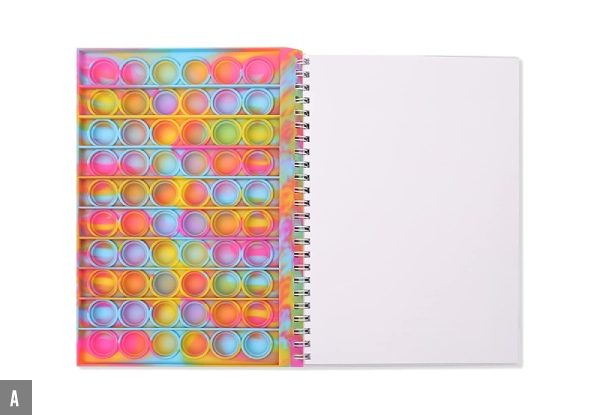 Fidget Popper Spiral Notebook Range - Four Options & Two-Pack Available