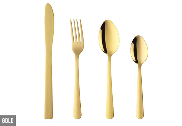 24-Piece Stainless Steel Cutlery Set - Five Colours Available