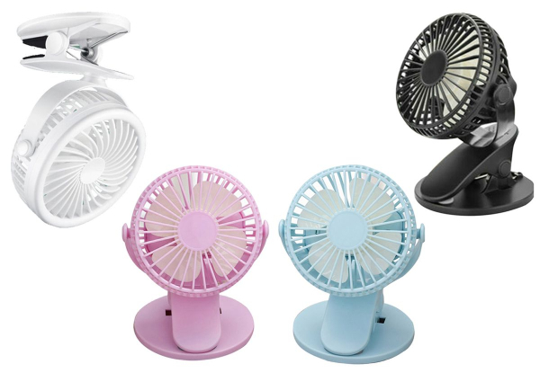 Portable Desk Clip-On Fan - Four Colours Available & Option for Two-Pack