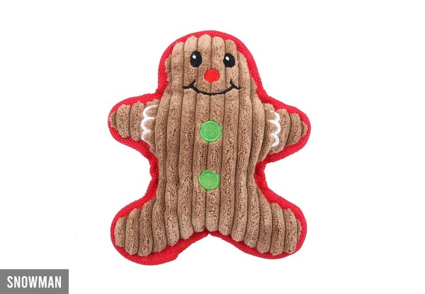 Christmas Plush Squeaky Dog Chew Toy - Three Types Available & Option for Two-Pack